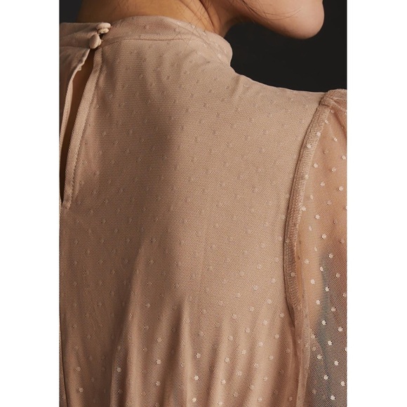 Anthropologie En Elly Ruched Blouse Top New Champagne Light Sand Size Medium NWT - Picture 7 of 12